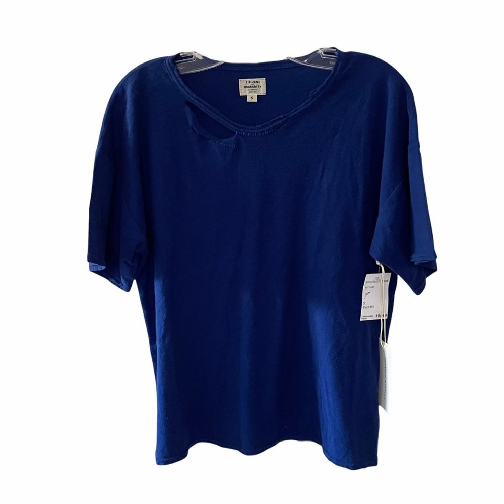 NWT Citizens of Humanity Esmay Shirt Sml Blue Distressed
